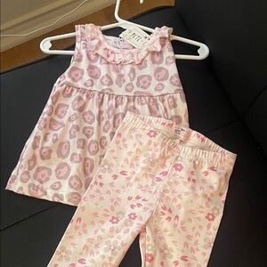 Adorable Pink Leopard and Floral Kids Pajama Set